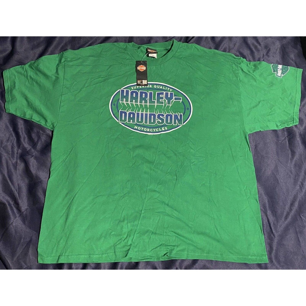 Harley Davidson Men’s T Shirt 3XL Green Maryville TN NWT Smoky Mountain